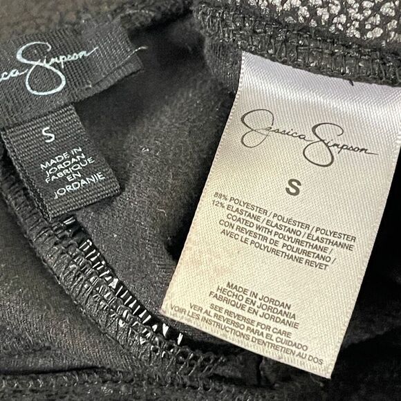 ❄️3/$20 JESSICA SIMPSON Black Faux‎ Leather Leggings Zippered Ankle, Size Small - Picture 6 of 7